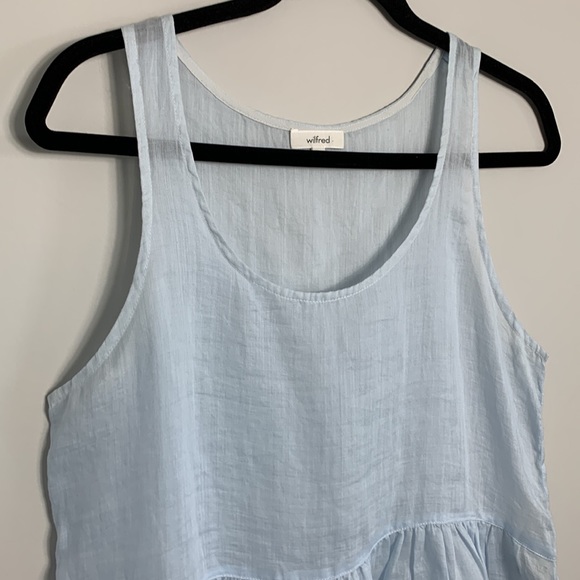 Aritzia Wilfred Peplum Sleeveless Top Light Blue Size Medium - Picture 2 of 9